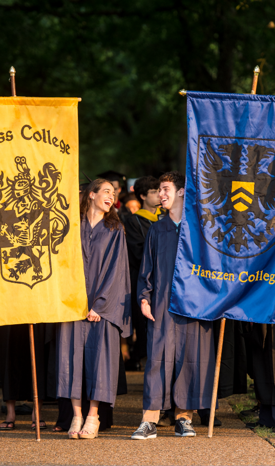 Weiss and Hanszen College banners