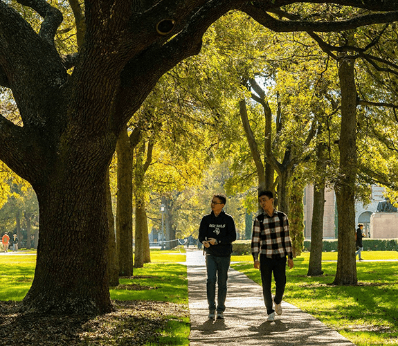 Students walking