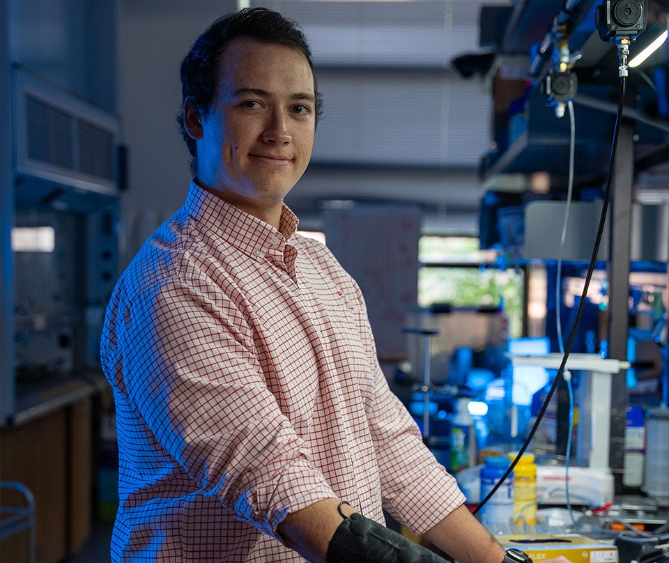 Barclay in the lab