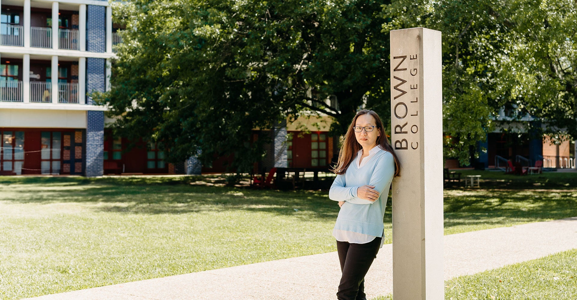 Tonymas in front of Brown College