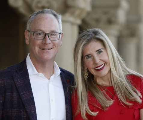 Collin and Jenna Christensen Fisher ’95 on Rice campus