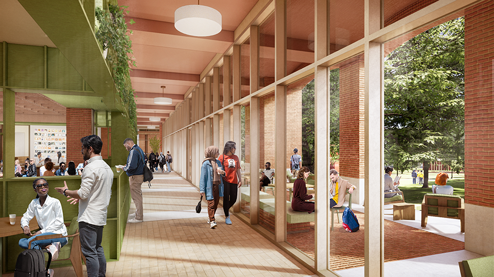 Render of the student hub