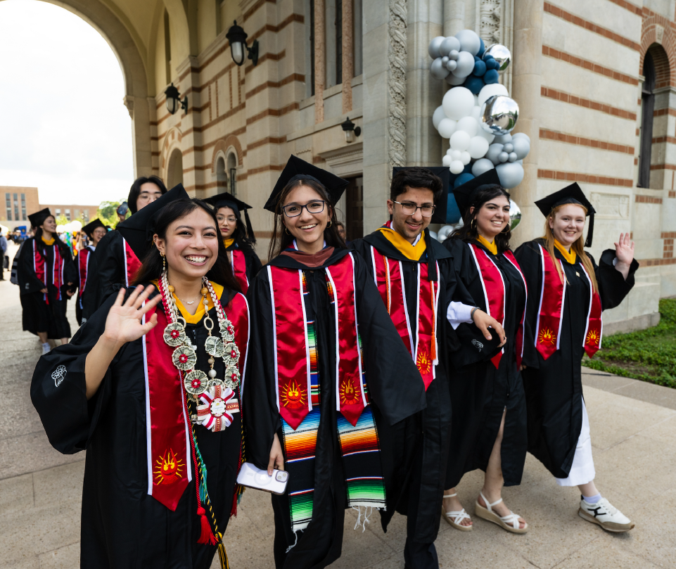 Graduating students during commencement