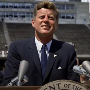 President John F. Kennedy give a speech on Rice campus