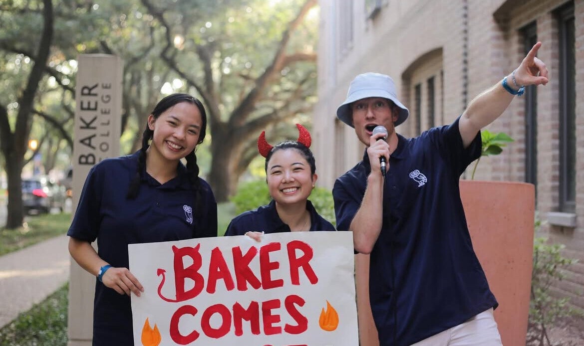 Jennie (far left) during move-in for Baker College (2023)
