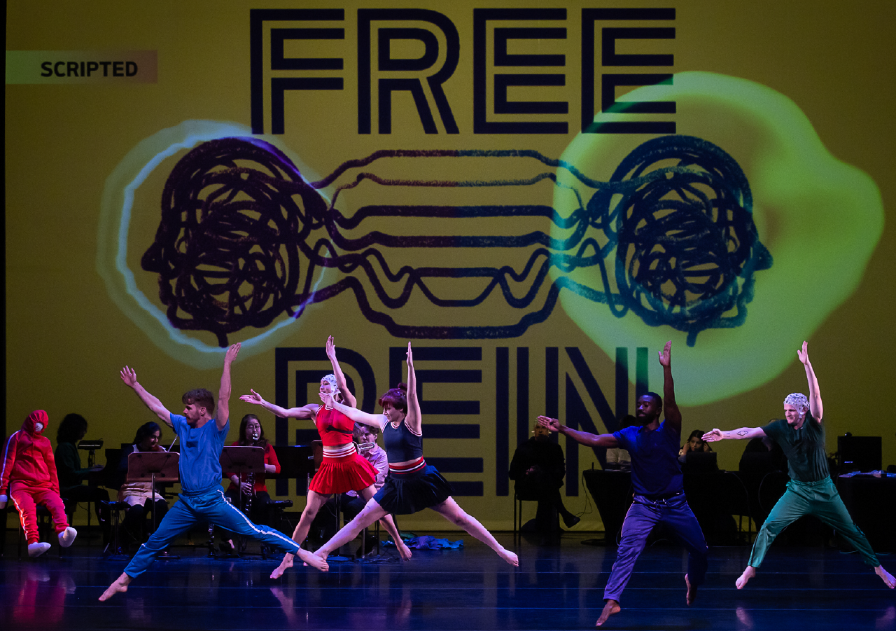 Dancers and musicians perform during "Free Rein"