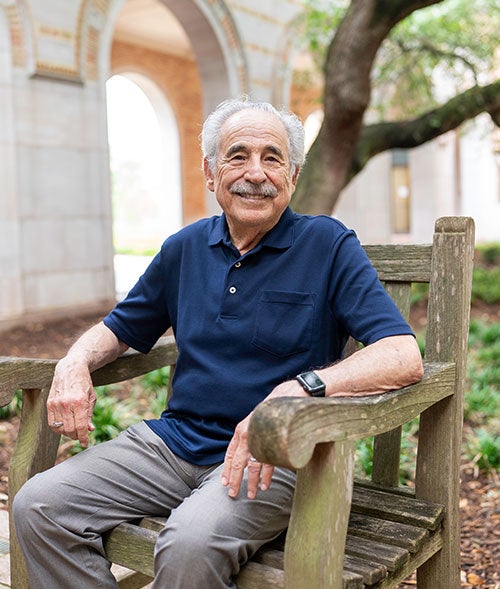 Walter sitting on a bench